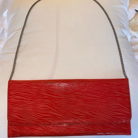 Carlos Falchi Zebra Print Clutch in Coral - Picture 2 of 12